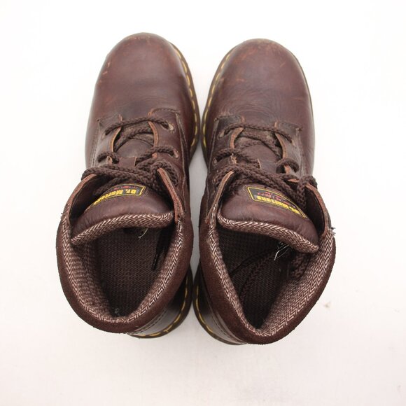 Doc Dr. Martens Industrial Steel Toe Boots Mens Size 9 Brow Leather Shoes 12242